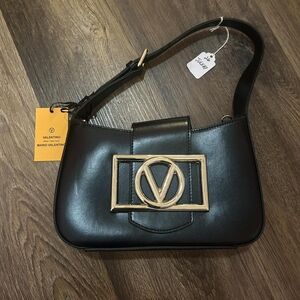 Valentino Black Leather Shoulder Bag